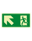 Cartel evacuación escalera arriba izquierda pvc 0,7mm clase b 32x16cm b11151 normaluz
