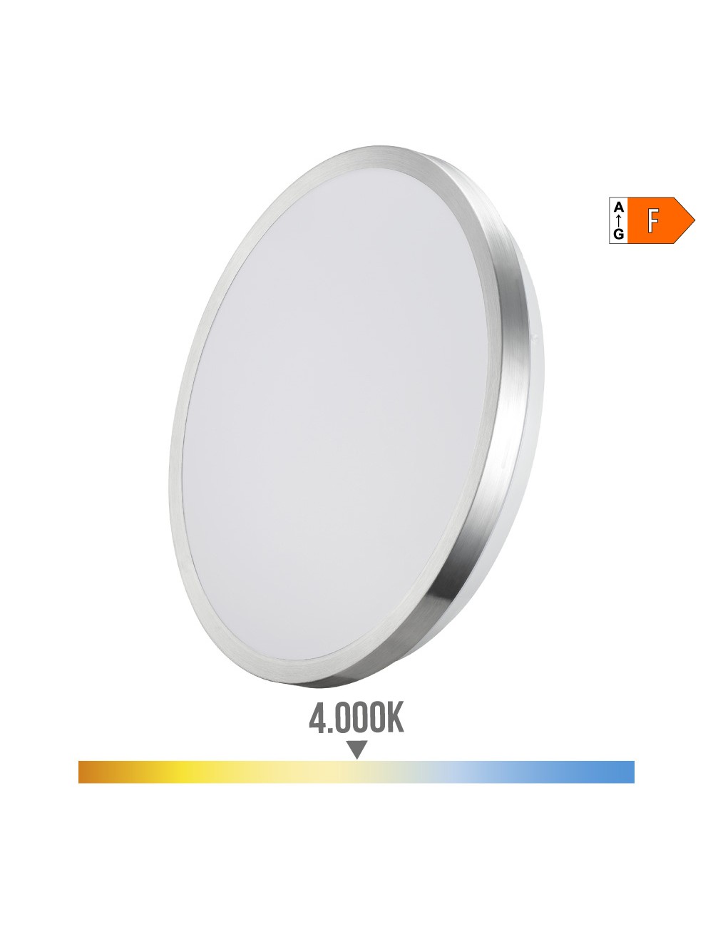 Aplique super led de superficie marco cromado 18 w 4000 k 1820 lm ø33 x 5,9 cm