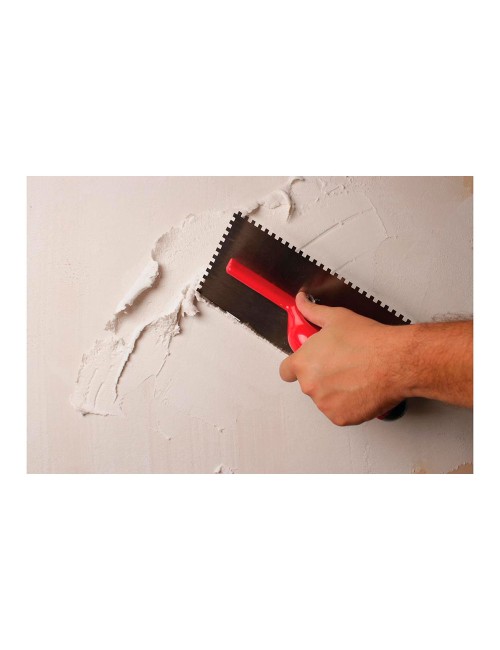 Peine acero 28cm. (6x6) mango plástico abierto 25903 rubi