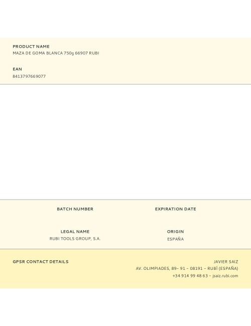 Maza de goma blanca 750 g