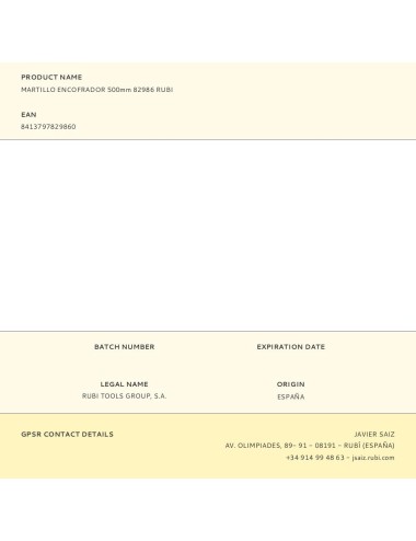 Martillo encofrador 500 mm