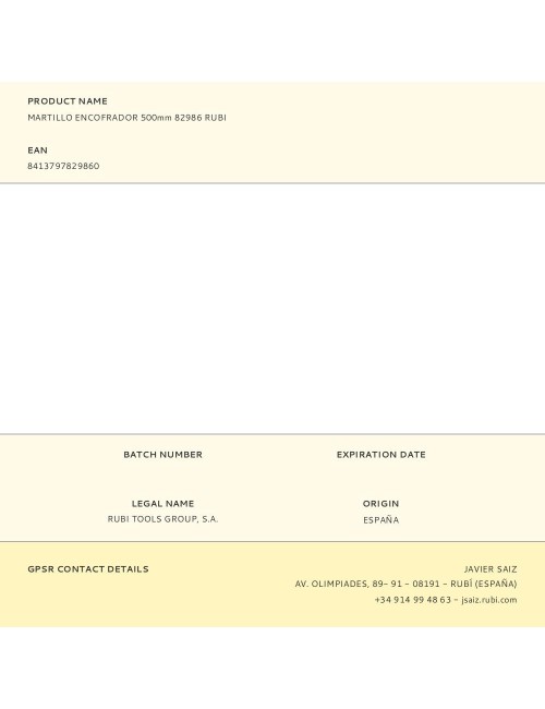 Martillo encofrador 500 mm