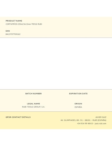 Cortafríos 250 x 23 x 13 mm