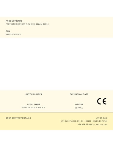 Protector lumbar t-xl (104-112cm) 80914