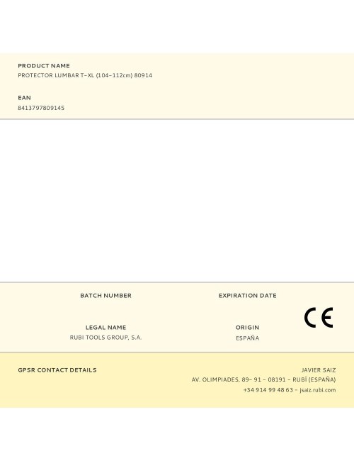 Protector lumbar t-xl (104-112cm) 80914