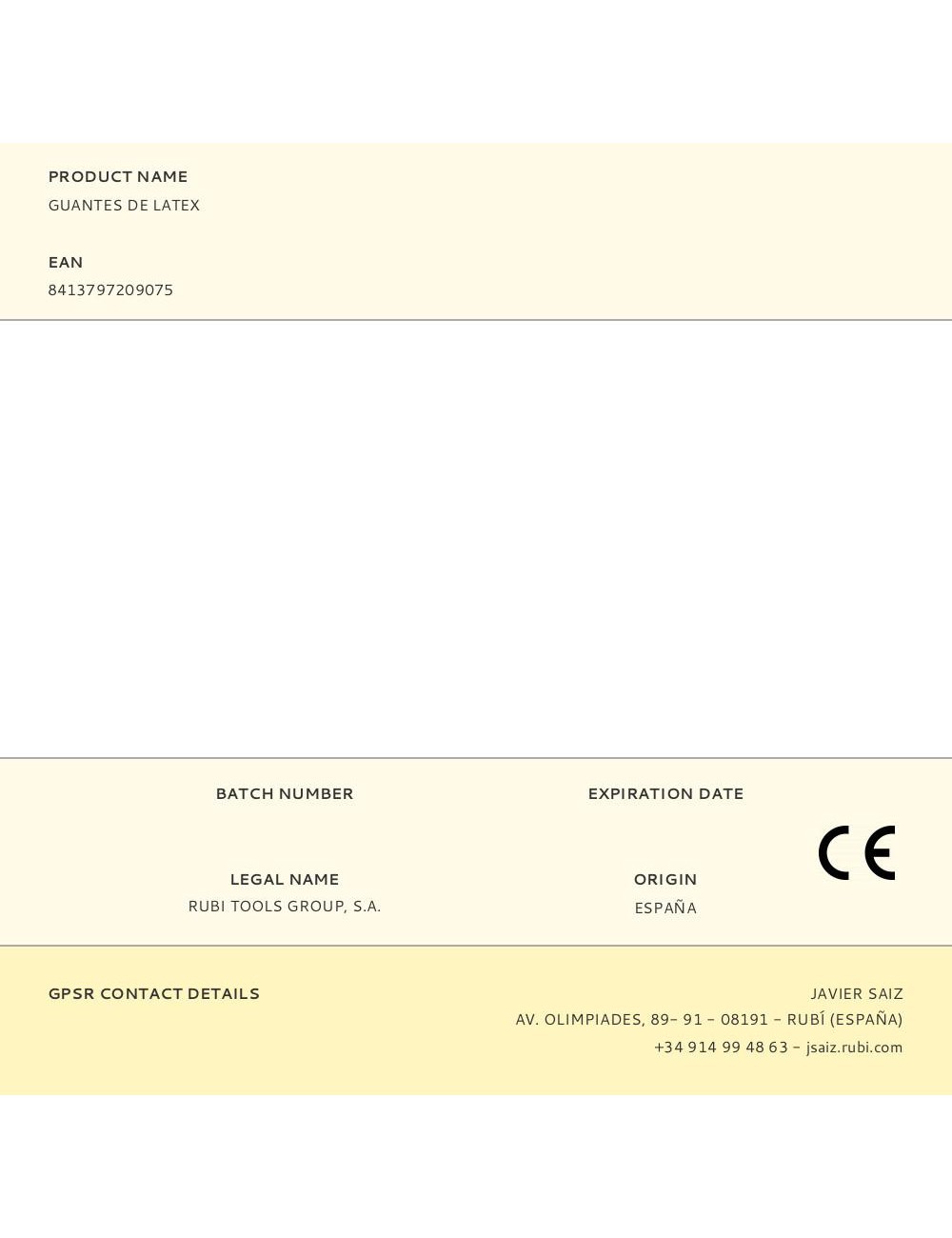 Guante de látex, bicolor, talla única