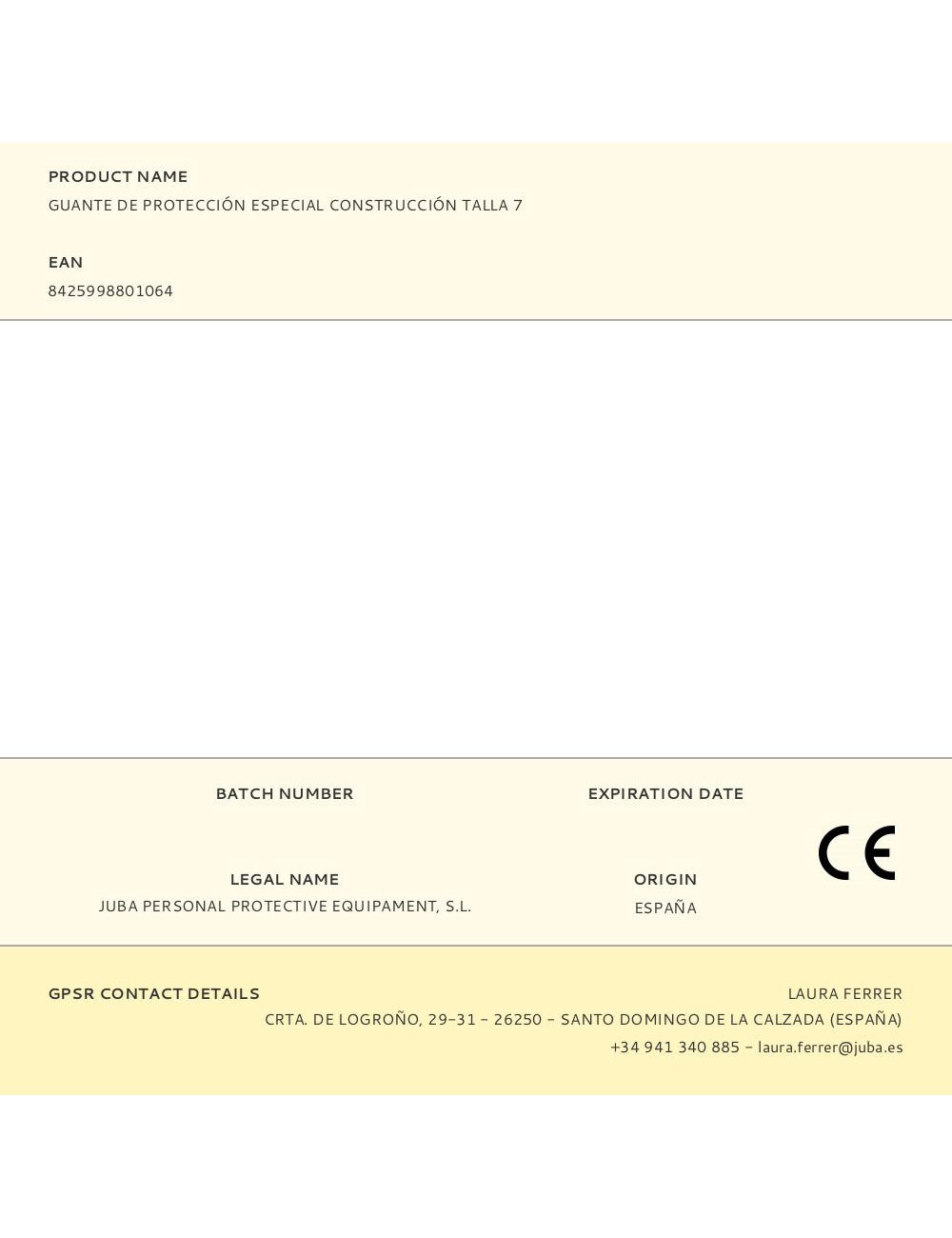 Guante poliéster con palma latex para construcción, t-07