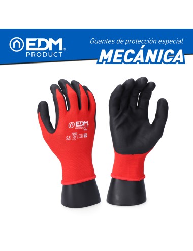 Guante nailon / licra palma nitrilo foam para mecánica, t-08