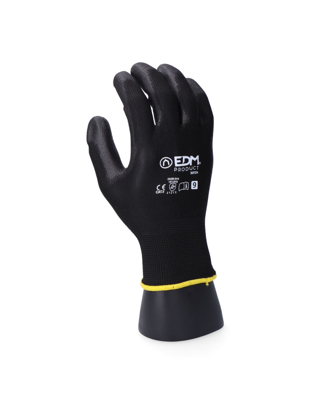 Guante poliéster con palma poliuretano para jardín agricultura, t-09