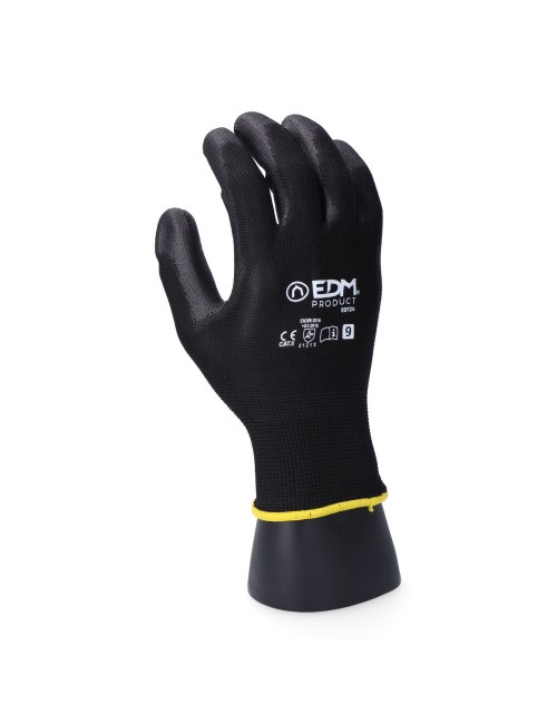 Guante poliéster con palma poliuretano para jardín agricultura, t-10