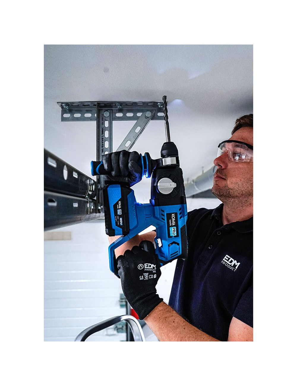 Guante poliéster con palma poliuretano para jardín agricultura, t-10