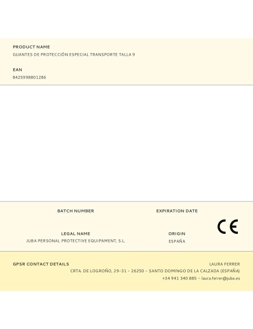 Guante cuero flor vacuno, especial transporte, color natural, t-09