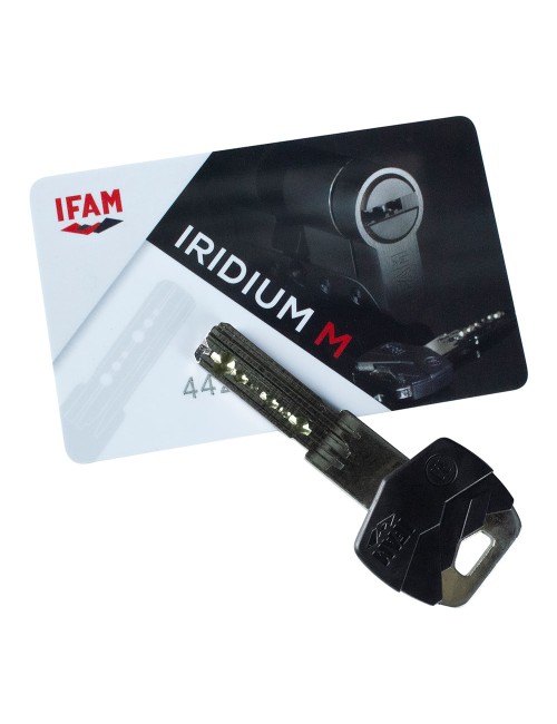Cilindro iridium m irm3030l latón 60mm (30+30mm) leva larga 15mm. con 5 llaves de seguridad. ifam