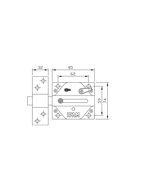 Cerrojo cs88l. acabado latonado. ifam