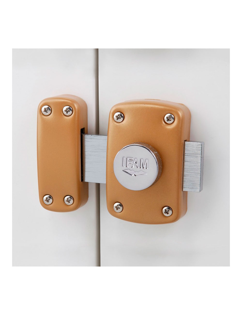 Cerrojo b5/50. acabado latonado. con 3 llaves de serreta. ifam