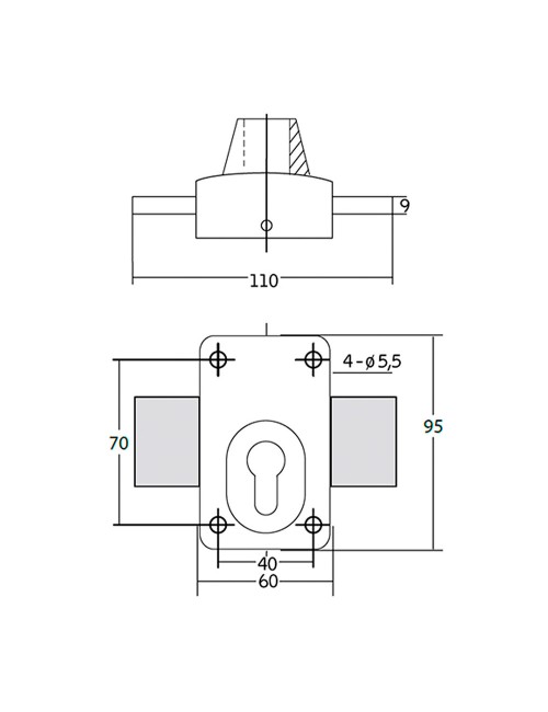 Cerrojo x5. acabado marrón. ifam