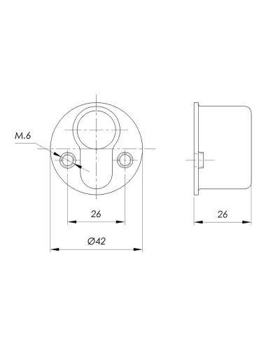 Escudo ez roscado. acabado en negro. ø42x26mm. ifam