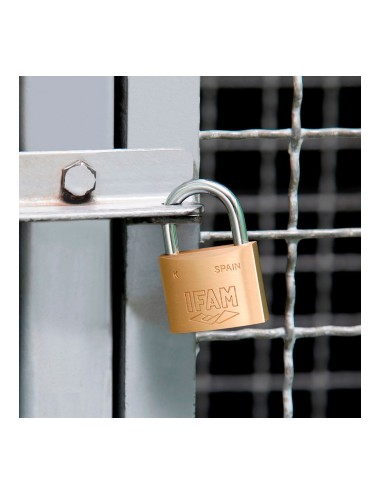 Candado k50. latón. 50mm. con 2 llaves. arco normal. ifam