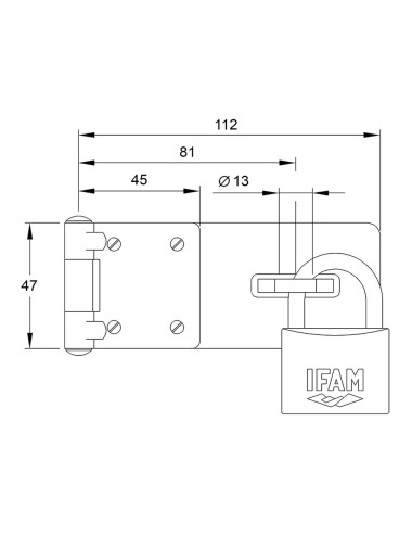 Portacandado pc420 acero 112x47mm ø13mm. ifam