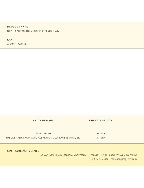 Bayeta microfibra 100% reciclada 3 uds