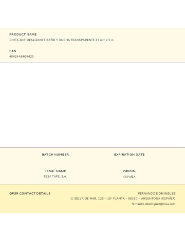 Cinta antideslizante baño y ducha transparente 25 mm x 5 m