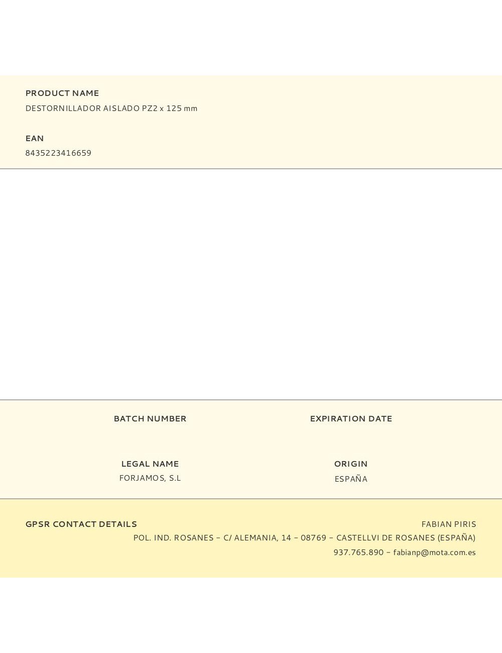Destornillador aislado pz2 x 125 mm