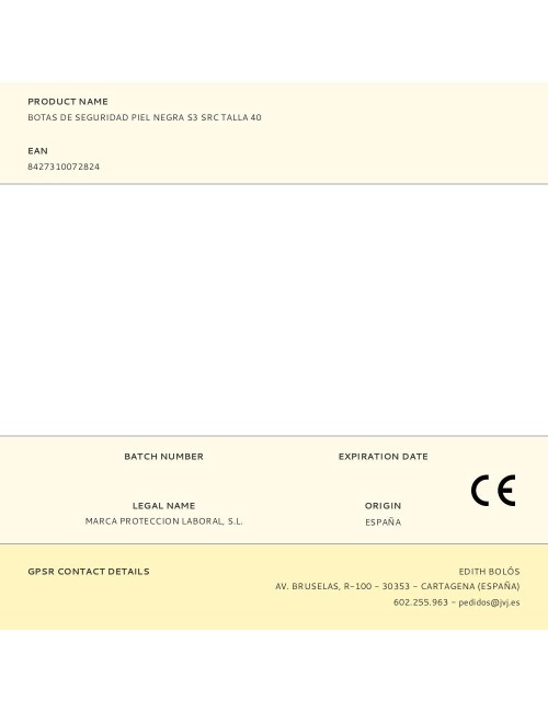 Botas de seguridad piel negra s3 src talla 40