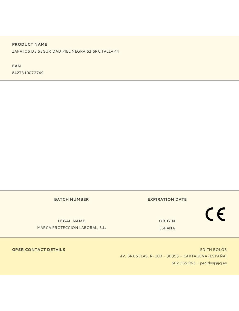 Zapatos de seguridad piel negra s3 src talla 44