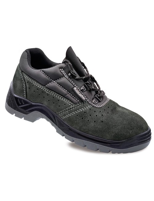 Zapatos de seguridad piel serraje perforada gris oscuro s1p src talla 36