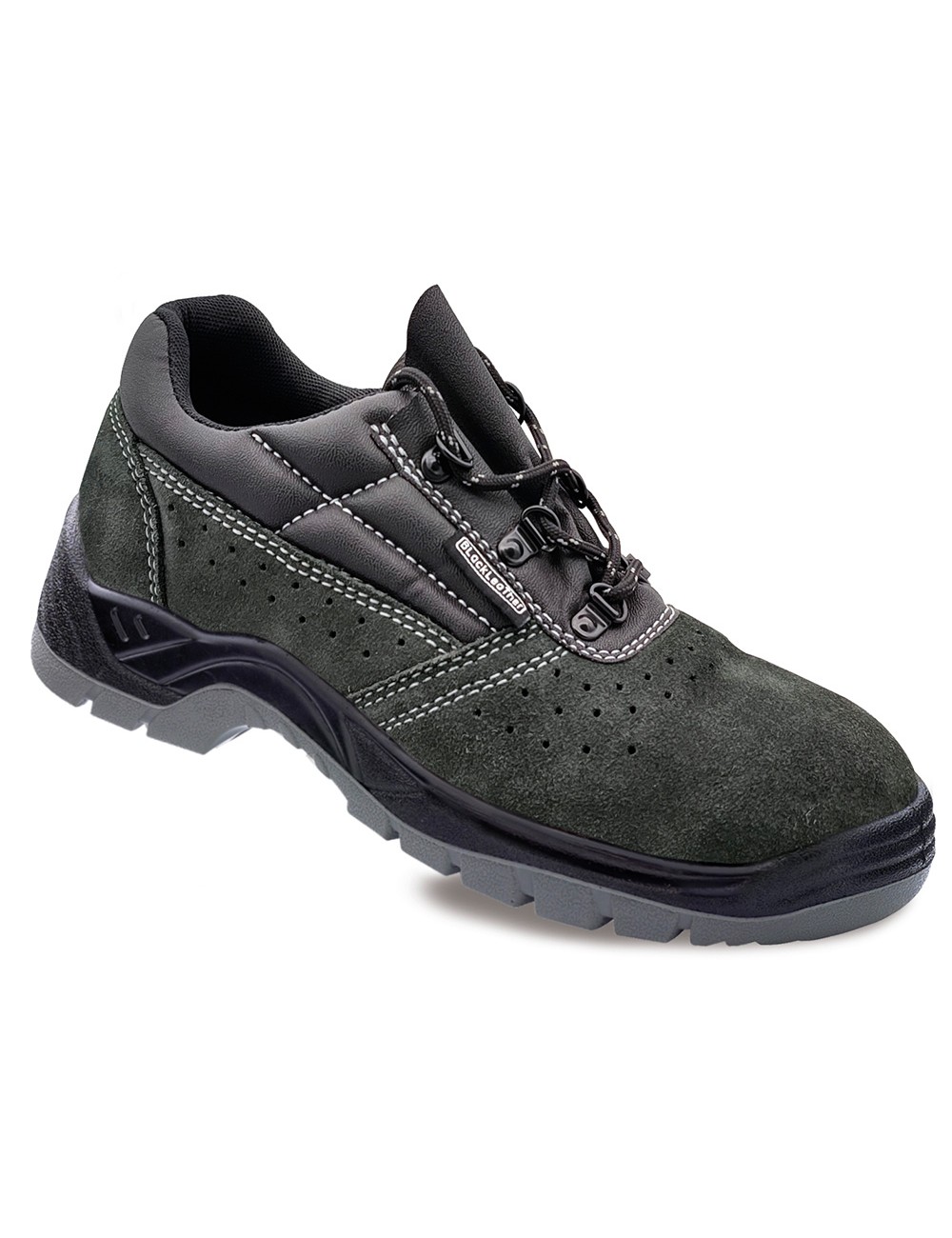 Zapatos de seguridad piel serraje perforada gris oscuro s1p src talla 38