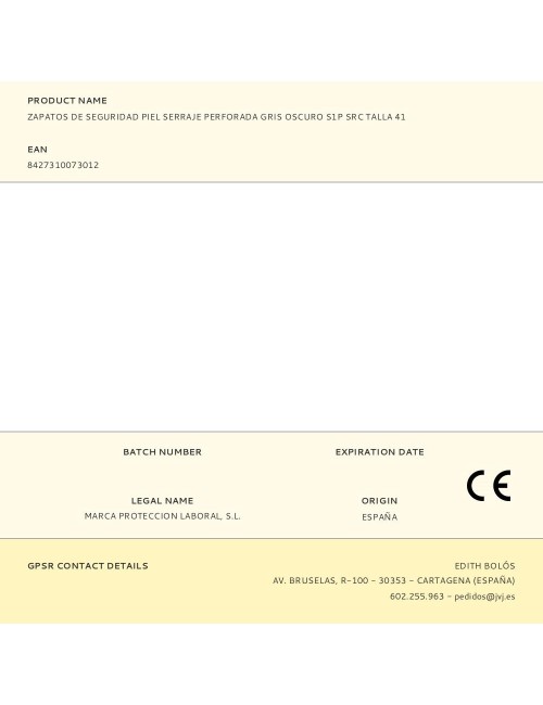 Zapatos de seguridad piel serraje perforada gris oscuro s1p src talla 41