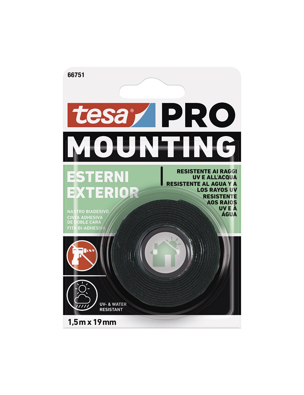 Cinta doble cara mounting pro exterior 19 mm x 1,5 m