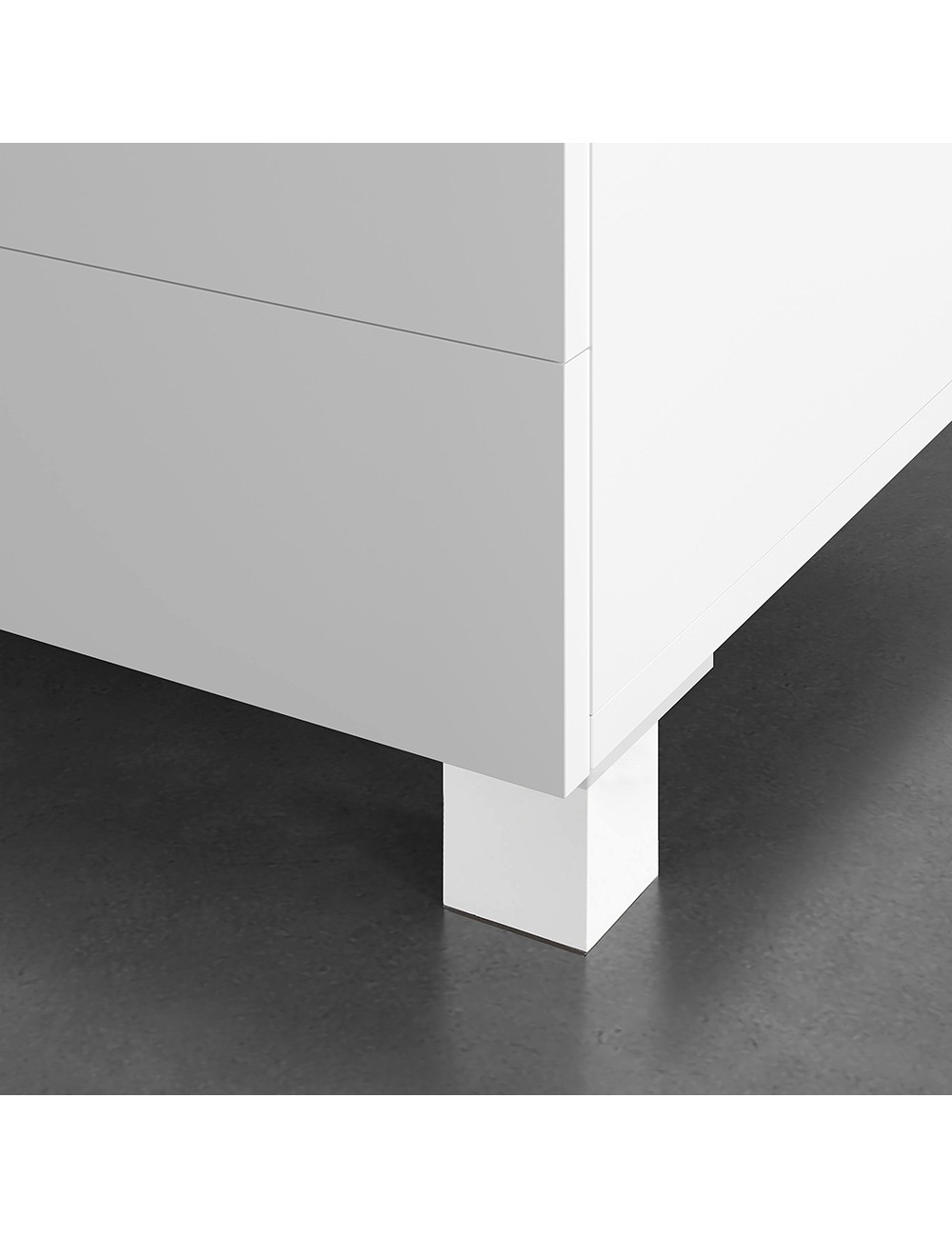 Pata esquinera cuadrada de abs en color blanco mod.972. dimensiones 4,2x4,2x6cm rei