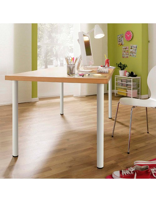 Pata regulable cilíndrica de acero en color blanco mod.406g. altura 71cm rei