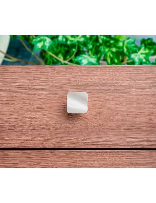 Blister con 4 pomos metálicos para mueble, con acabado blanco mate mod. 749 32x32mm rei