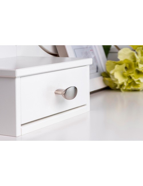 Blister con 4 pomos metálicos para mueble, con acabado níquel satinado mod. 743 41x19mm rei