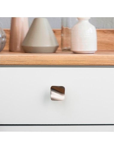 Blister con 4 pomos metálicos para mueble, con acabado níquel satinado mod. 749 32x31mm rei