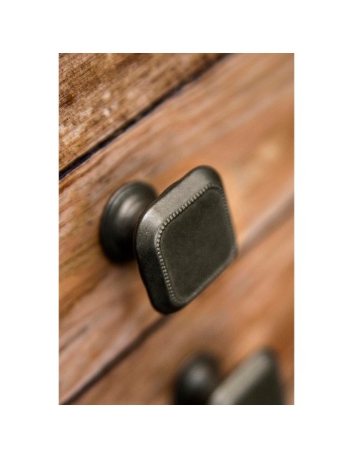 Blister con 4 pomos metálicos para mueble, con acabado plata vieja mod. 3120 30x30mm rei