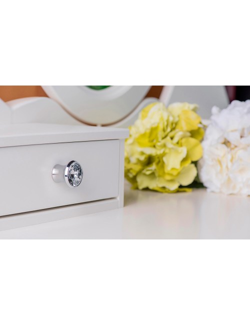 Blister con 4 pomos redondos para mueble fabricado en cristal acabado cromo brillo - transparente mod. 943 ø27mm rei