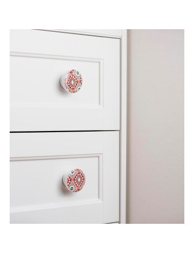 Blister con 2 pomos redondos para mueble fabricado en madera acabado decorativo mod. e292 ø38mm rei