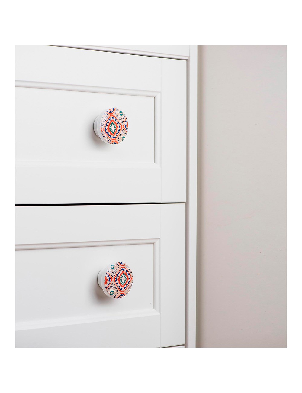 Blister con 2 pomos redondos para mueble fabricado en madera acabado decorativo mod. e292 ø38mm rei