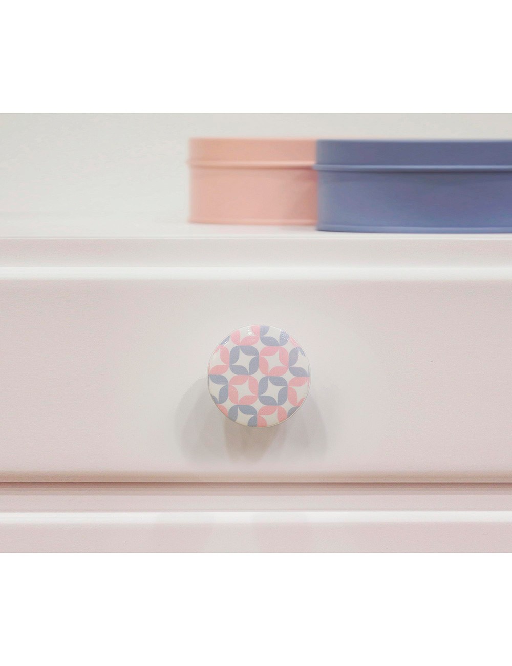 Blister con 4 pomos redondos para mueble fabricado en madera acabado rosa mod. e222 ø40mm rei