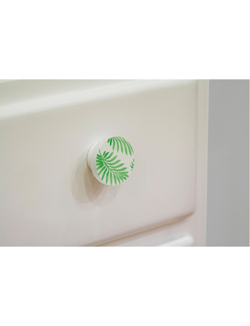 Blister con 2 pomos redondos para mueble fabricado en madera acabado verde mod. e295 ø38mm rei