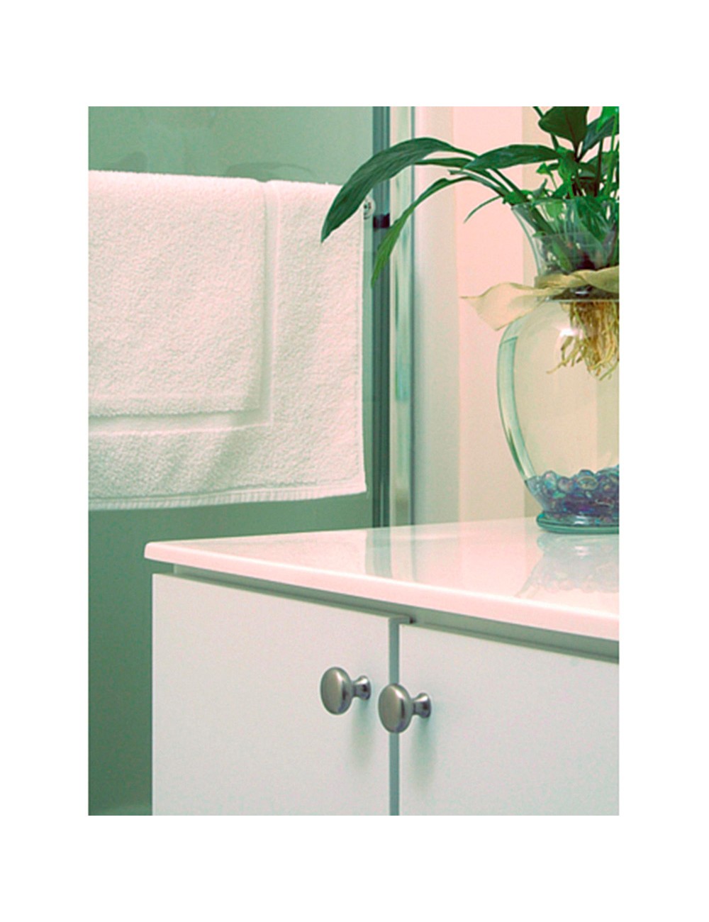 Blister con 4 pomos redondos para mueble fabricado en zamak acabado cromo mate mod. 760 ø25mm rei