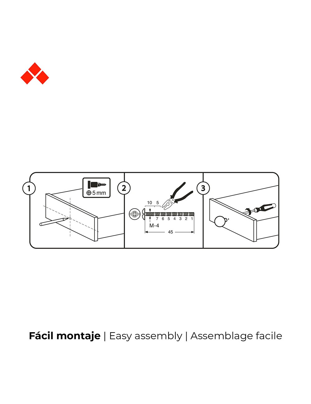 Blister con 4 pomos redondos para mueble fabricado en zamak acabado cuero viejo mod. 3121 ø30mm rei