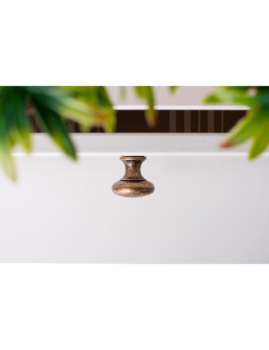 Blister con 4 pomos redondos para mueble fabricado en zamak acabado cuero viejo mod. 760 ø25mm rei