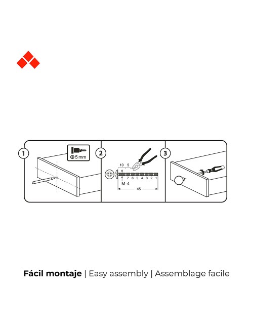 Blister con 4 pomos redondos para mueble fabricado en zamak acabado negro mate mod. 760 ø25mm rei