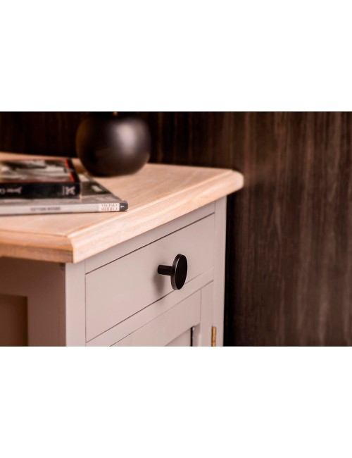 Blister con 2 pomos redondos para mueble fabricado en zamak acabado negro mate mod. 774 ø35mm rei