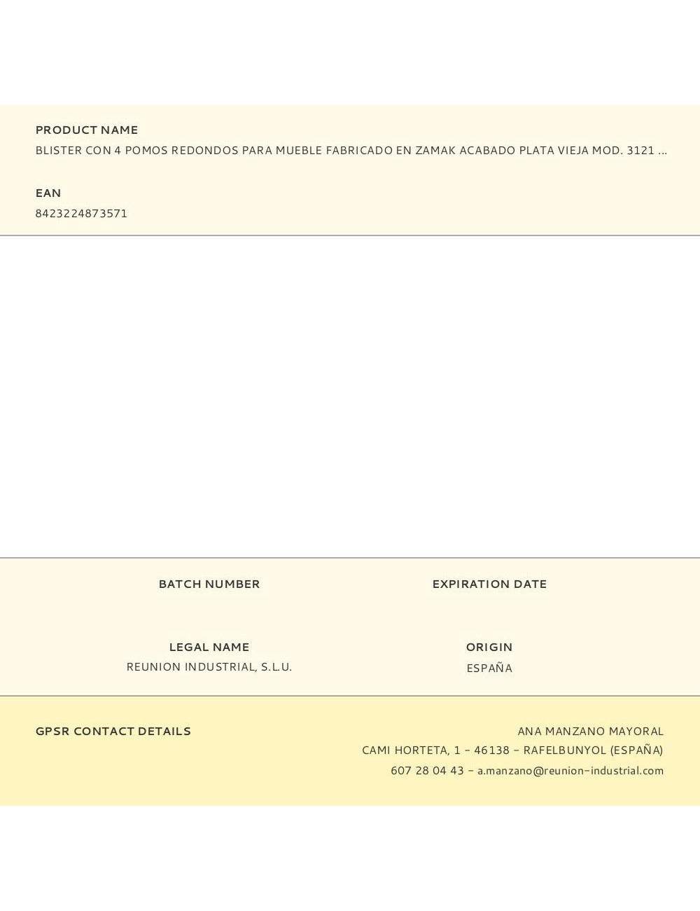 Blister con 4 pomos redondos para mueble fabricado en zamak acabado plata vieja mod. 3121 ø30mm rei