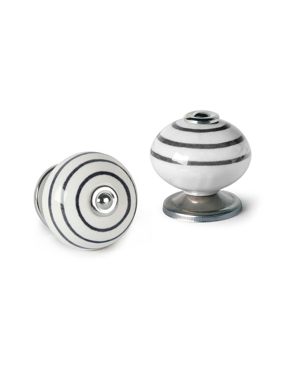 Blister con 4 pomos redondos para mueble fabricado en porcelana acabado azul mod. e501 ø40mm rei